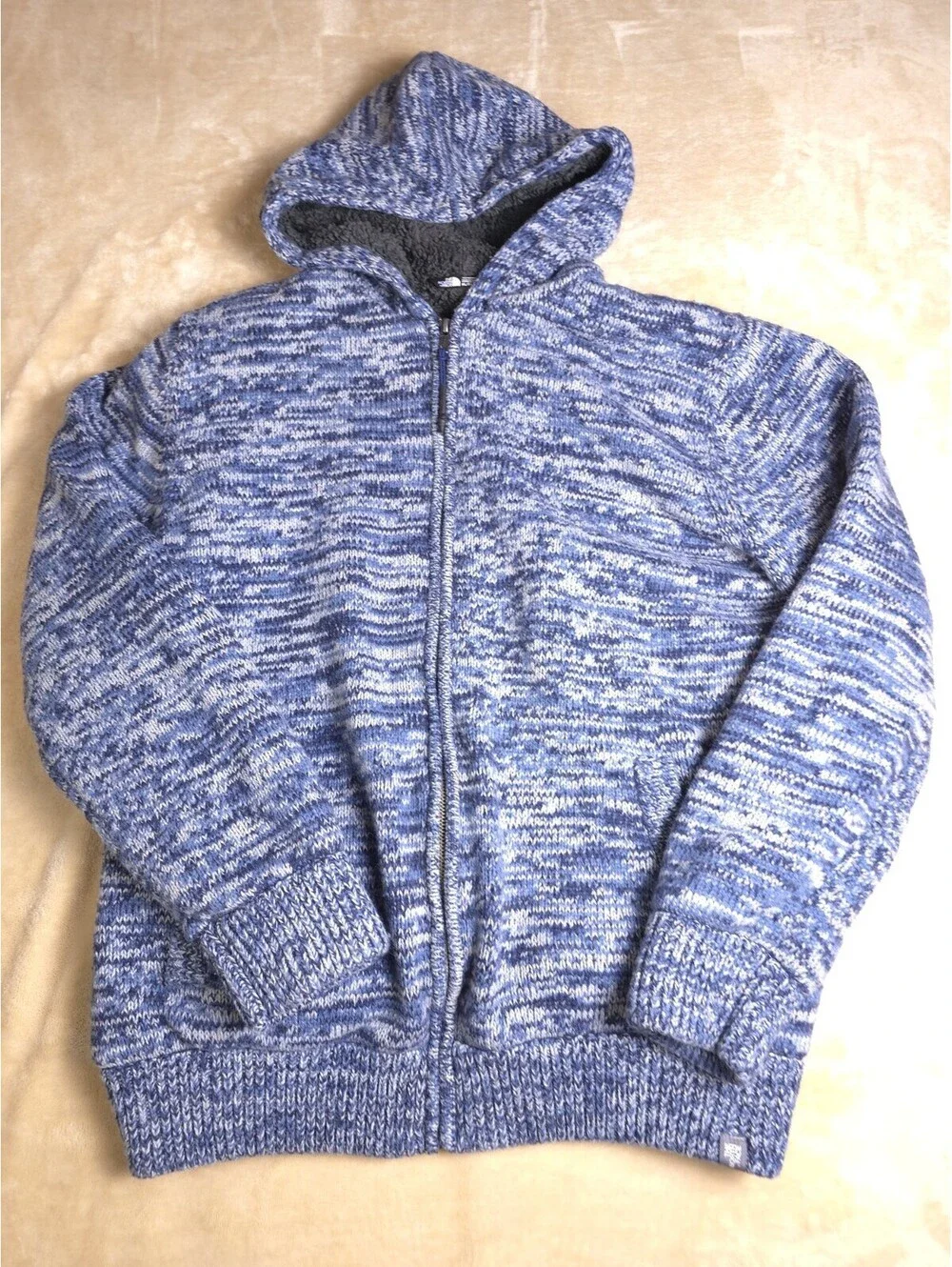 The North Face Mens  Sherpa Full Zip Hoodie Blue Size XL